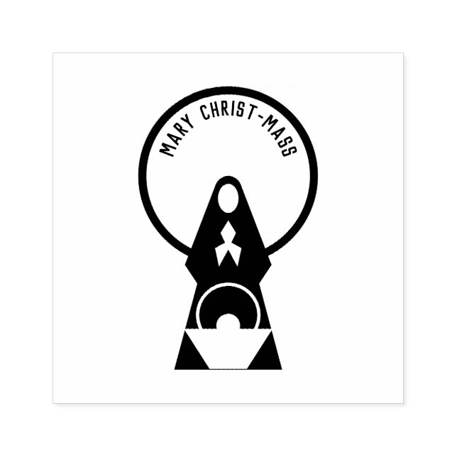 Carimbo De Borracha Virgem Mary Baby Jesus em Manger (Impressão)