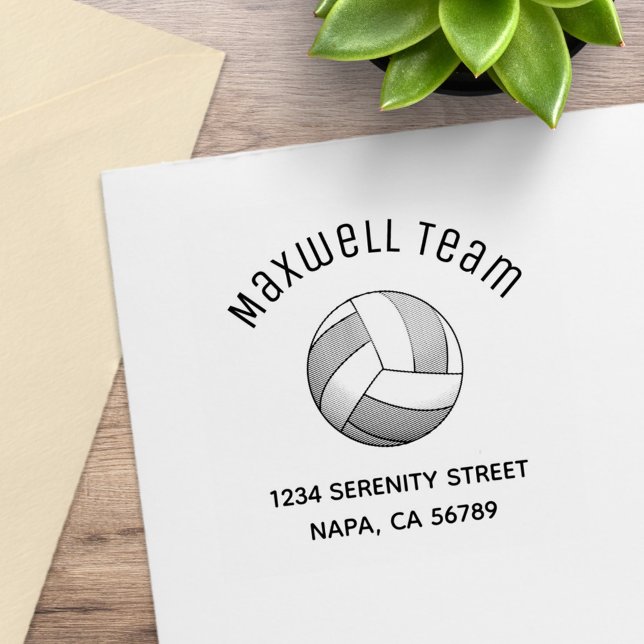 Carimbo De Borracha Volleyball Ball Arch Family Address (Criador carregado)