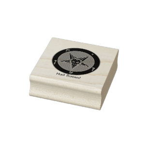Carimbo de borracha w/Baphomet da satã da saraiva