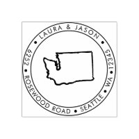 Washington State Map Return Address Wood