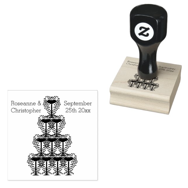 Carimbo De Borracha Wedding Rubber Stamp Champagne Glasses (Carimbado)