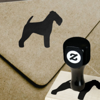 Carimbo De Borracha Welsh Terrier Dog Break Silhouette