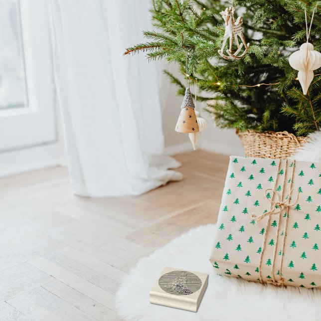 Carimbo De Borracha Whimsical Tiger Christmas Tree  (Criador carregado)