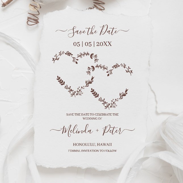 Carimbo De Borracha Wildflowers and Twigs Two Heart for Wedding (Criador carregado)