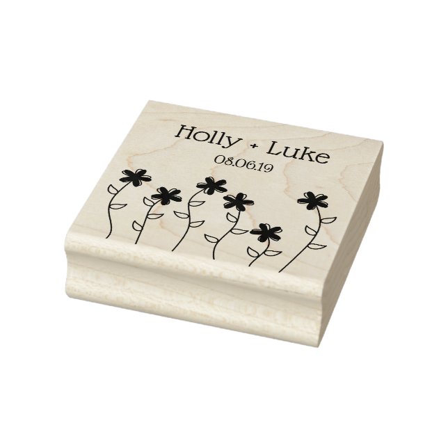 Carimbo De Borracha Wildflowers, Branches & Leaves for Wedding (Carimbo)