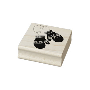 Carimbo De Borracha Winter Mittens Christmas Rubber Art Stamp