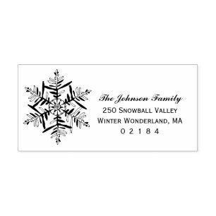 Carimbo De Borracha Winter Snowflake Etching Christmas Return Address 