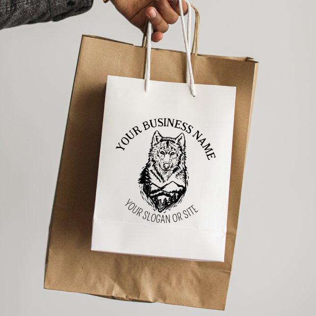 Carimbo De Borracha Wolf de Montanha, Negócios Personalizados, Grande (Criador carregado)