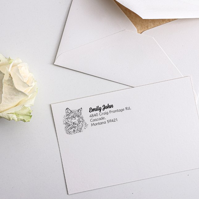 Carimbo De Borracha Wolf Mãe Endereço de Devolução (Criador carregado)