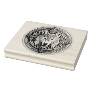 Carimbo De Borracha Wolf Mandala