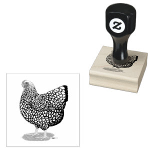 Carimbo De Borracha Wyandotte:  Hen lacado por prata