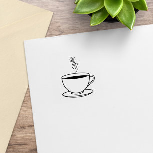 Carimbo De Borracha Xícara de Café Quente Fidelidade Leve Uma Grátis 1