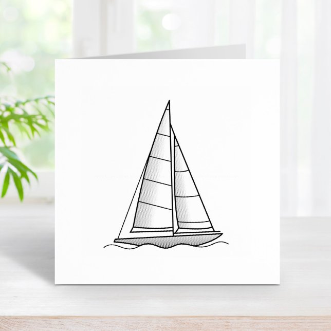 Carimbo De Borracha Yacht Náutico da embarcação à vela (Criador carregado)