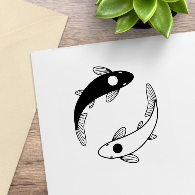 Carimbo De Borracha Yin-Yang Koi Fish Pair (Criador carregado)