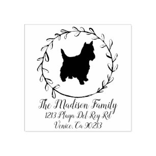 Carimbo De Borracha Yorkshire Terrier Dog Brey Address