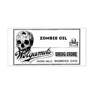 Carimbo De Borracha ZoMBiE ŌiL - Etiqueta de Apotecário Vintage