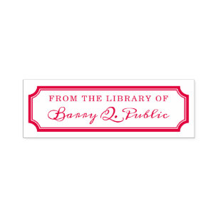 Carimbo de Carimbo da Biblioteca de Borda Entalhad