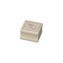 Carimbo de Casamento Personalizado de Monograma Qu