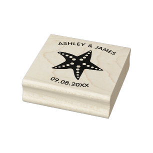 Carimbo de Casamento Personalizado de Starfish par