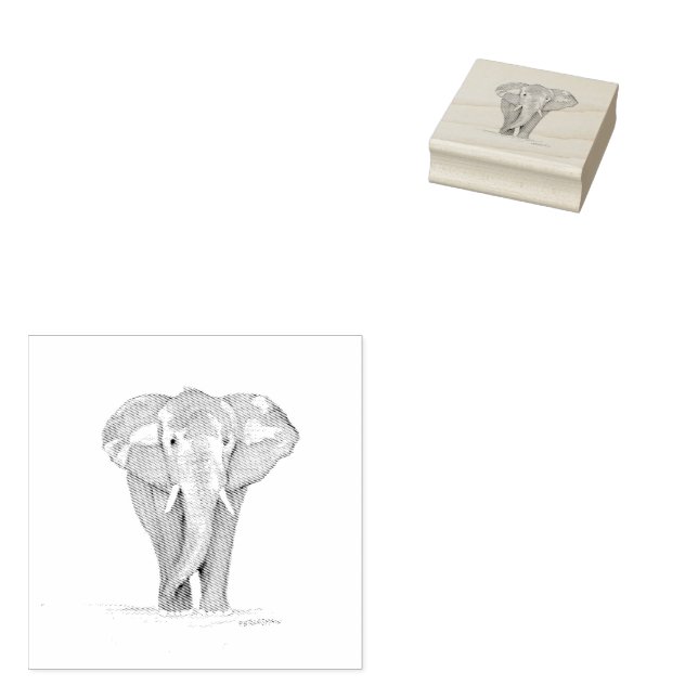 carimbo de elefante de borracha (Carimbado)