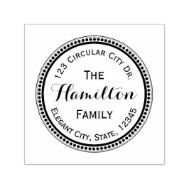 Carimbo de Endereço Arredondado Ponto do Círculo d