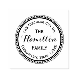 Carimbo de Endereço Arredondado Ponto do Círculo d