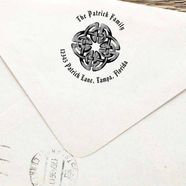 Carimbo de Endereço de Devolução Celta Simples Rus (Celtic cross return address stamp. )