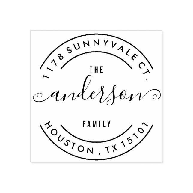 Carimbo de Endereço de Devolução da Família (Impressão)