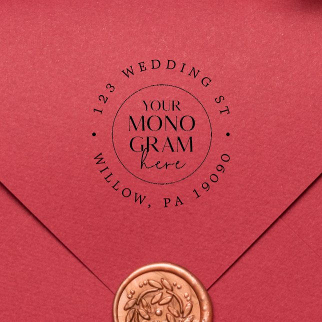 Carimbo de Endereço de Devolução de Casamento de B (MEGHAN Unique Rubber Wedding Return Address Stamp)