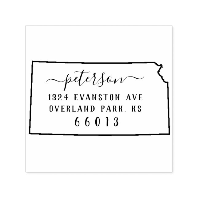 Carimbo de Endereço de Devolução do Kansas (Design)