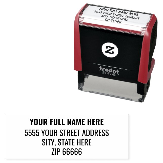 Carimbo de Endereço de Devolução do Nome do Cheio  (In Situ)