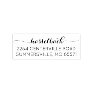 Carimbo de endereço de fonte dupla do script de es