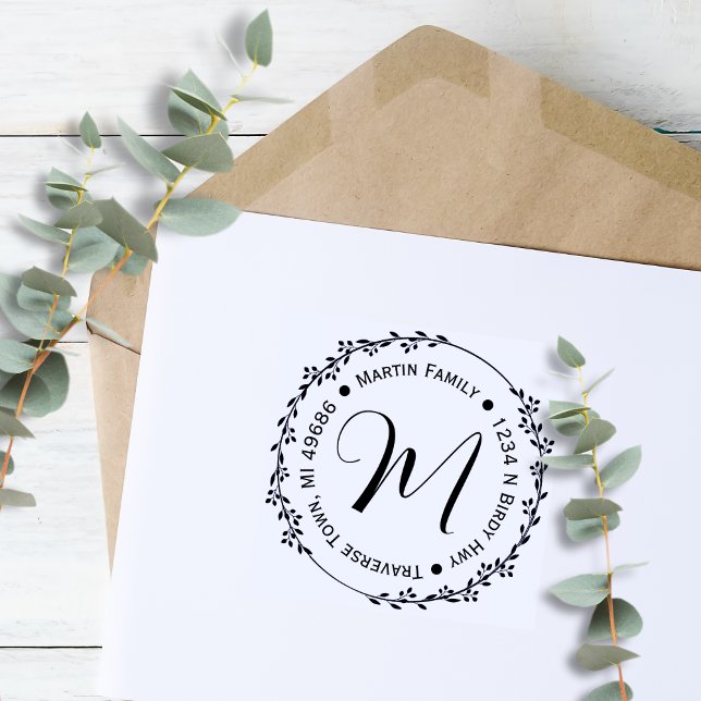 Carimbo de Endereço de Quadro Folha Redonda Person (Criador carregado)