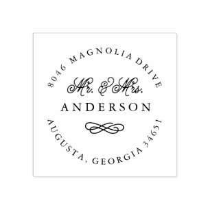 Carimbo de Endereço de Regresso do Sr. e da Sra. N