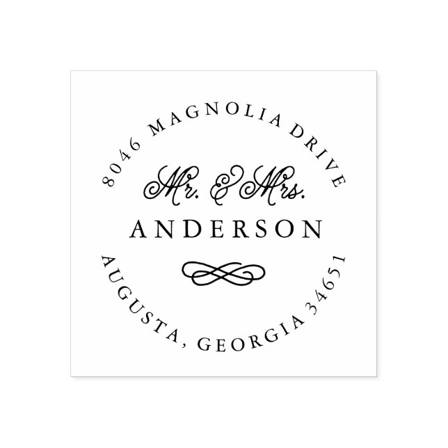 Carimbo de Endereço de Regresso do Sr. e da Sra. N (Impressão)