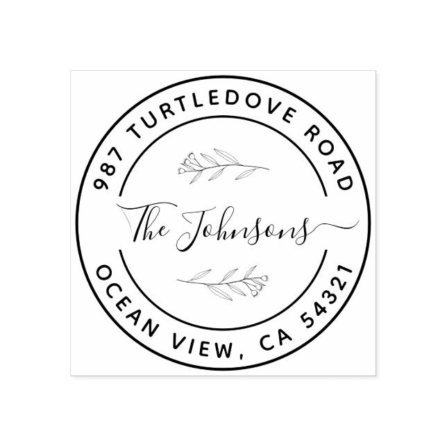 Carimbo de Endereço de Retorno Arredondado Elegant (Impressão)