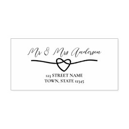 Carimbo de Endereço de Retorno de Casamento Românt