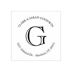 Carimbo de Endereço de Retorno do Monograma Clássi