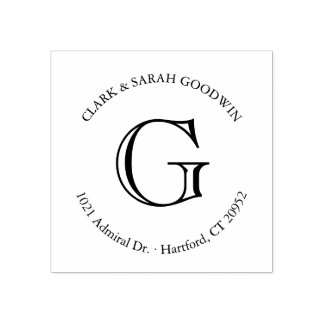 Carimbo de Endereço de Retorno do Monograma Clássi