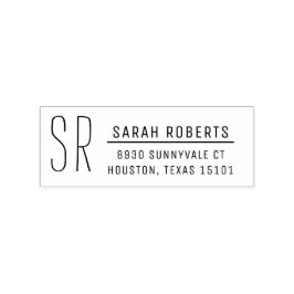 Carimbo de Endereço de Retorno do Monograma Modern