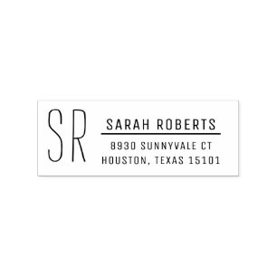 Carimbo de Endereço de Retorno do Monograma Modern