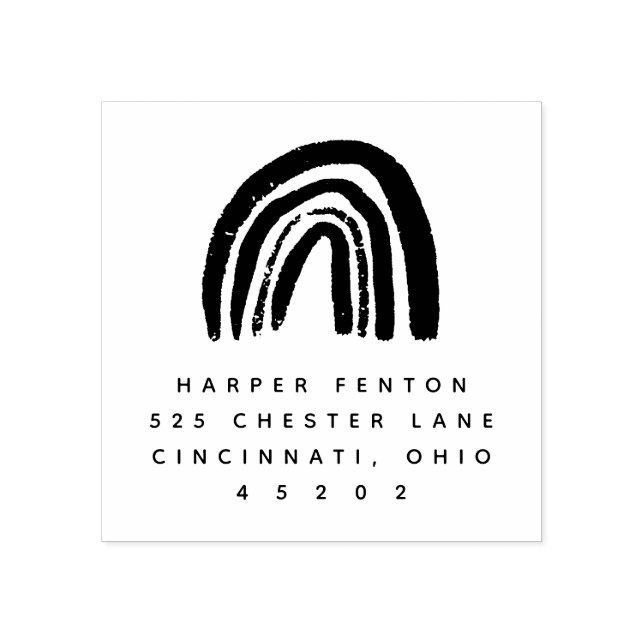 Carimbo de Endereço de Retorno do Rainbow Square (Impressão)