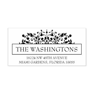 Carimbo de Endereço de Retorno Floral Romântico pa