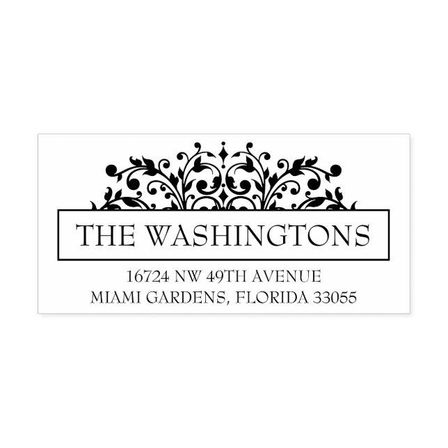 Carimbo de Endereço de Retorno Floral Romântico pa (Impressão)