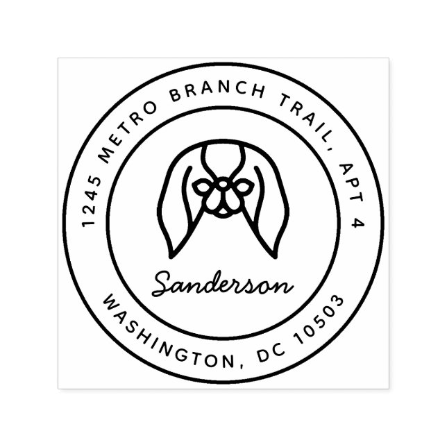 Carimbo de Endereço de Retorno Japonês/Pekingês (Design)