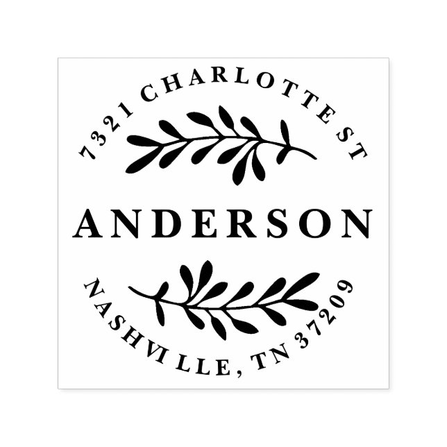 Carimbo de endereço de retorno personalizado com f (Design)