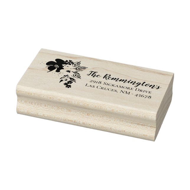 Carimbo de Endereço de Retorno Personalizado Flore (Carimbo)