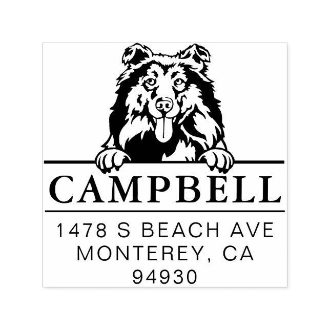 Carimbo de Endereço Personalizado de Cachorro de C (Design)