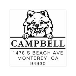 Carimbo de Endereço Personalizado de Cachorro Pome