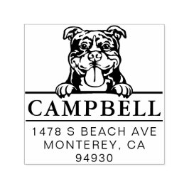 Carimbo de Endereço Personalizado de Cão Bastante